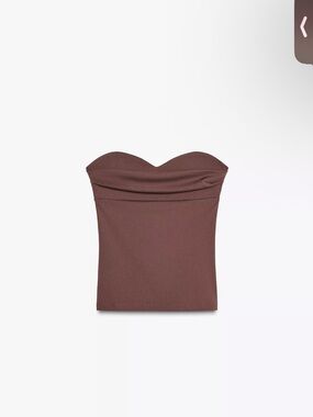 ZARA brown strapless top size S